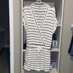 Black and Cream Short Romper